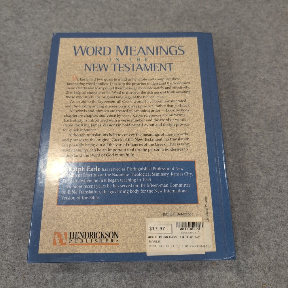 Word Meanings in the New‎ Testament Ralph Earle Hendrickson Hardcover 1565639409 - Picture 2 of 4